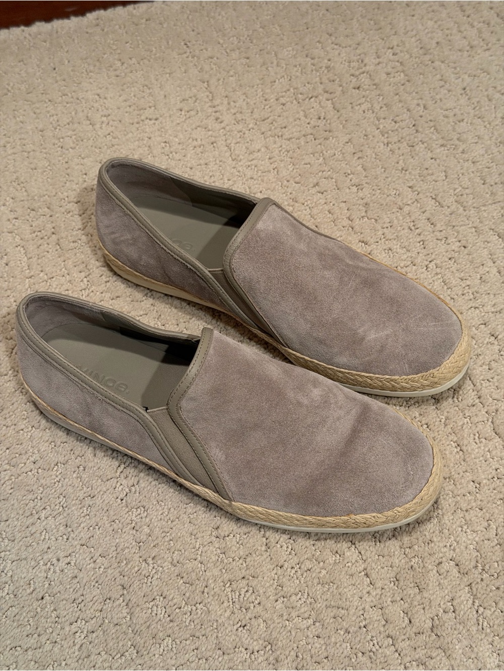 Vince “Acker” Women's Slip-On Suede Espadrille Sneakers in Taupe Grey -Size 7